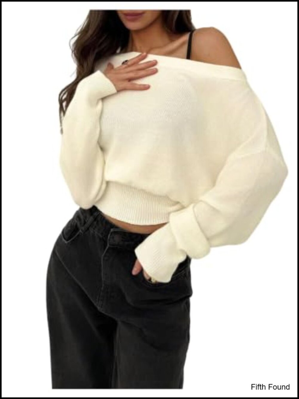 Off Shoulder Sweater Long Sleeve Cinched Waist Knit Pullover Top